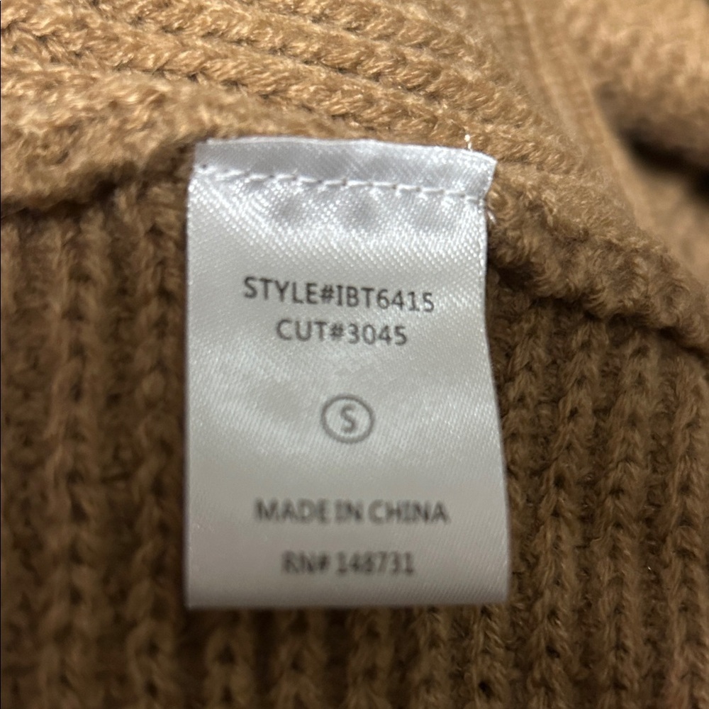 Blue Blush V-Neck Twist Sweater - Camel - Picture 4 of 4